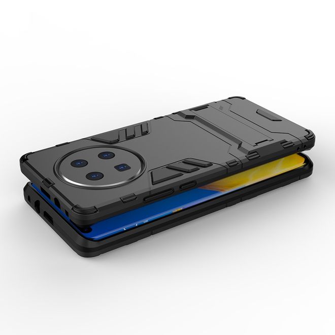 Huawei Mate 40 Pro Plus Hülle - Backcover mit Kickstand - schwarz