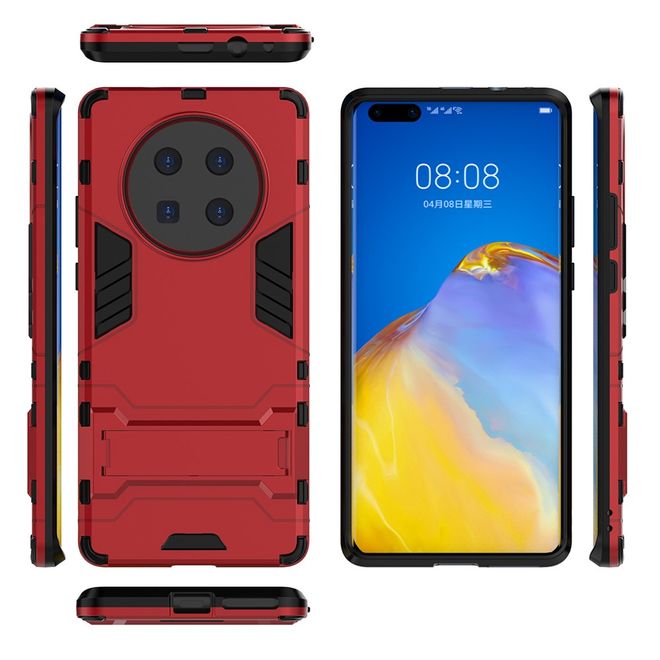 Huawei Mate 40 Pro Plus Hülle - Backcover mit Kickstand - rot