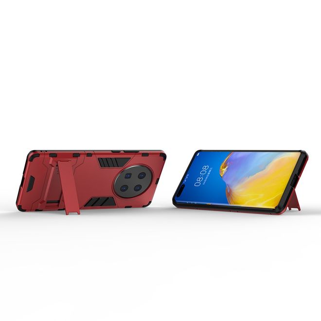 Huawei Mate 40 Pro Plus Hülle - Backcover mit Kickstand - rot