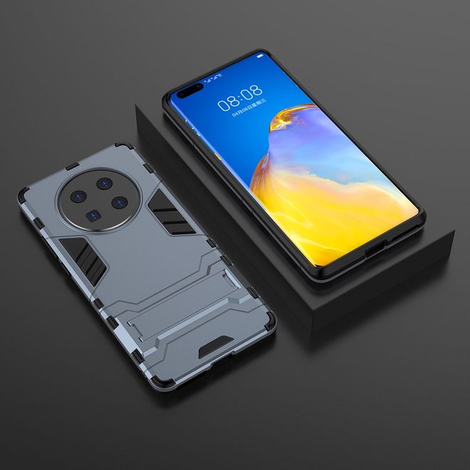 Huawei Mate 40 Pro Plus Hülle - Backcover mit Kickstand - blau