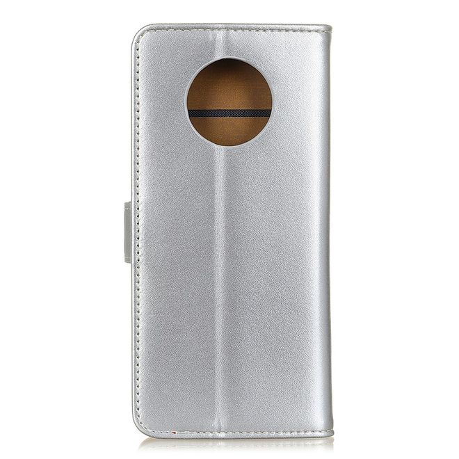 Huawei Mate 40 Pro Handy Hülle - Classic II Leder Bookcover Series - silber