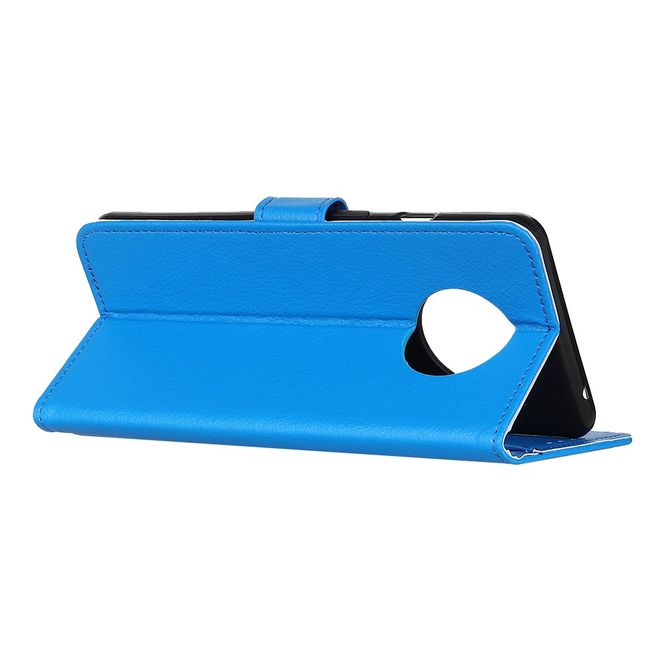 Huawei Mate 40 Pro Handy Hülle - Litchi Leder Bookcover Series - blau