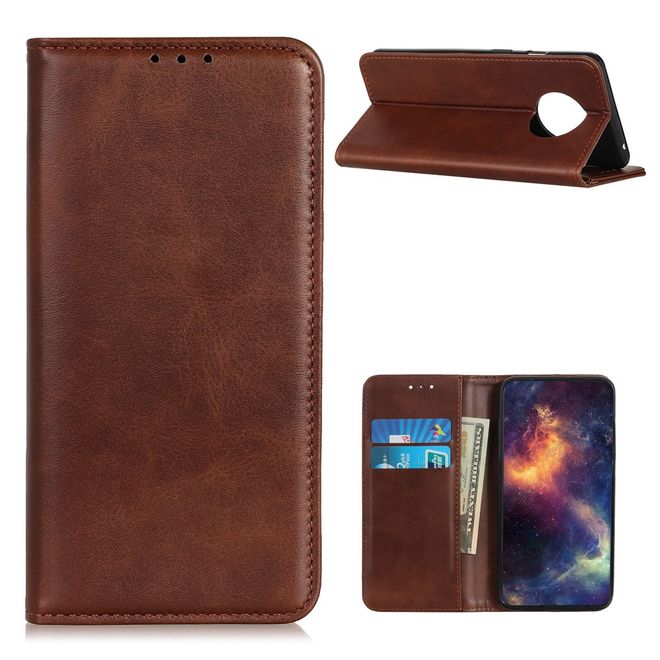 Huawei Mate 40 Pro Handy Hülle - Classic V Leder Bookcover Series - kaffeefarben