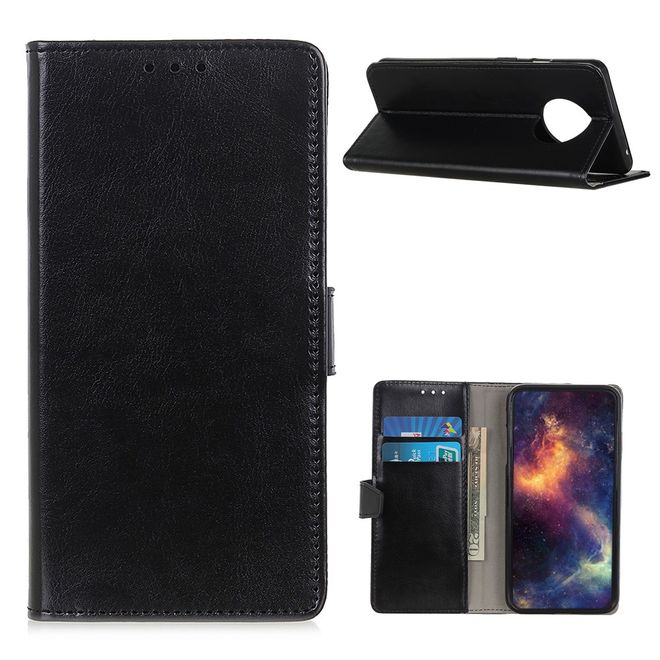 Huawei Mate 40 Handyhülle - Crazy Horse Leder Bookcover Series - schwarz