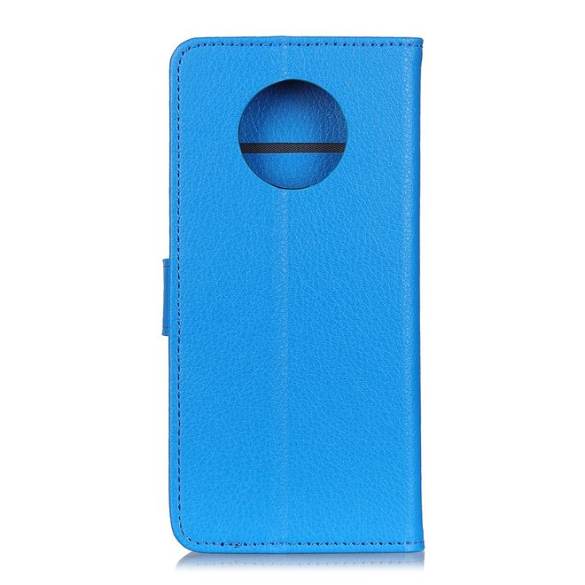 Huawei Mate 40 Handy Hülle - Litchi Leder Bookcover Series - blau