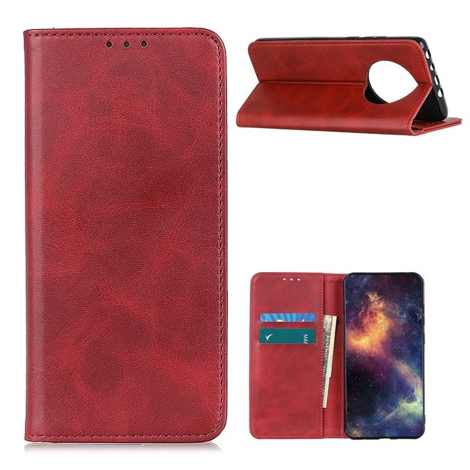 Huawei Mate 40 Handy Hülle - Classic V Leder Bookcover Series - rot