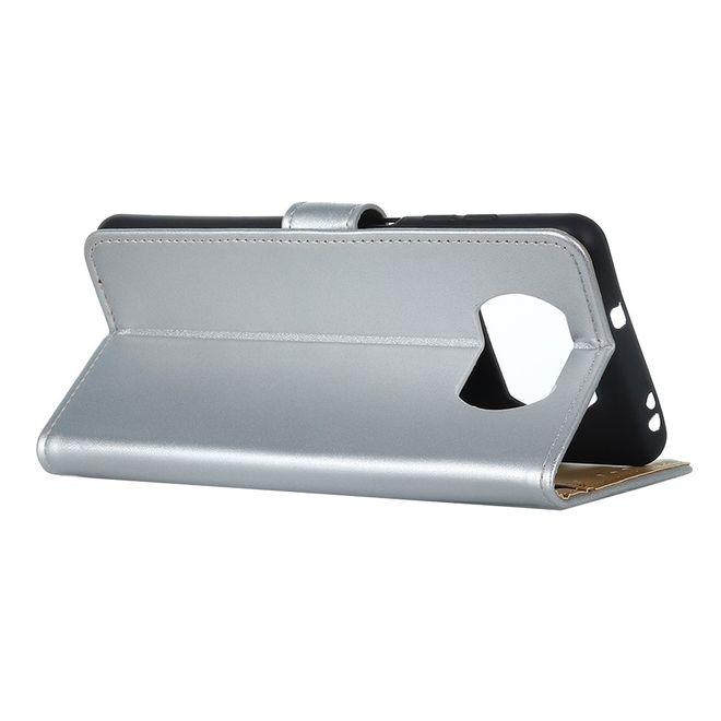 Xiaomi Poco X3 Pro / X3 NFC Handy Hülle - Classic II Leder Bookcover Series - silber