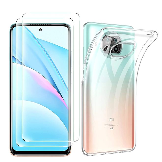 Xiaomi Mi 10T Lite Handyhülle - Softcase TPU Series - mit Schutzglas - transparent
