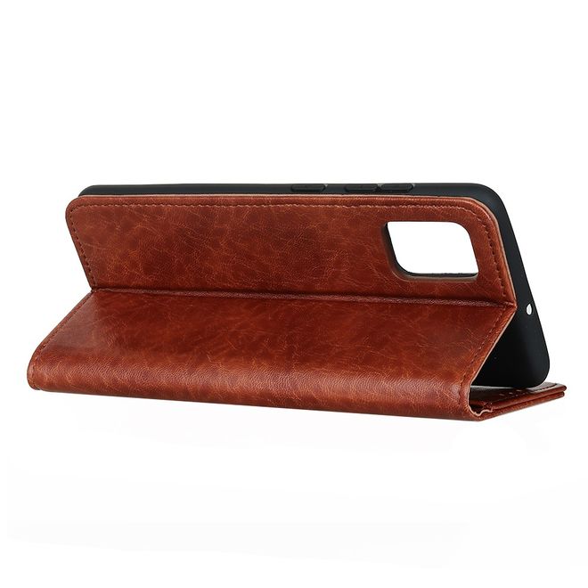OnePlus 8T Handy Hülle - Crazy Horse V Leder Bookcover Series - braun
