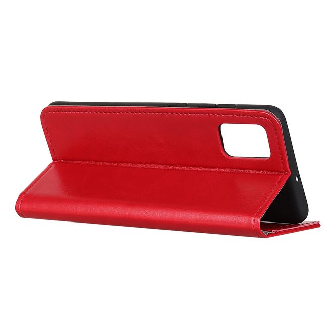 OnePlus 8T Handyhülle - Crazy Horse Leder Bookcover Series - rot