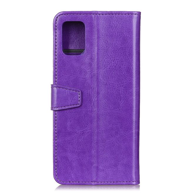 OnePlus 8T Handyhülle - Crazy Horse Leder Bookcover Series - purpur