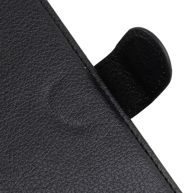 OnePlus 8T Handy Hülle - Litchi Leder Bookcover Series - schwarz