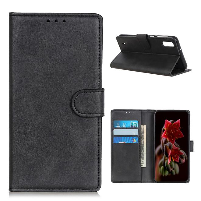Wiko Y81 Handy Hülle - Classic IV Leder Bookcover Series - schwarz