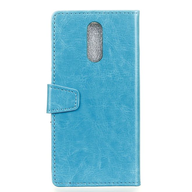 Nokia 2.4 Handyhülle - Crazy Horse Leder Bookcover Series - blau
