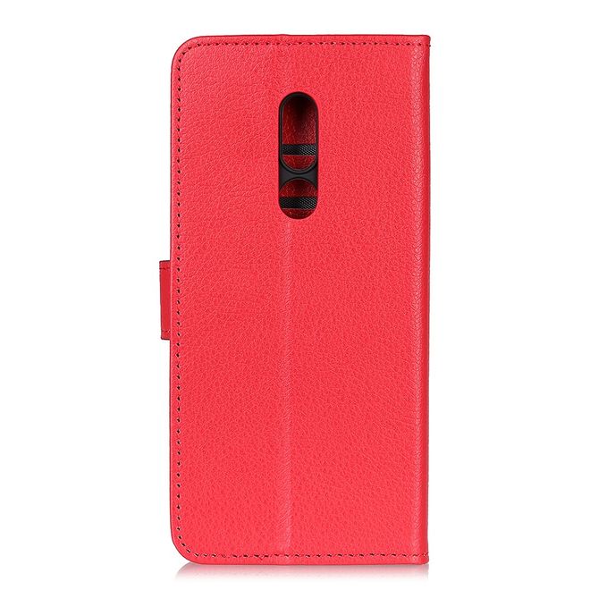 Nokia 2.4 Handy Hülle - Litchi Leder Bookcover Series - rot