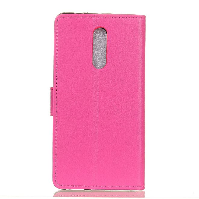 Nokia 2.4 Handy Hülle - Litchi Leder Bookcover Series - rosa
