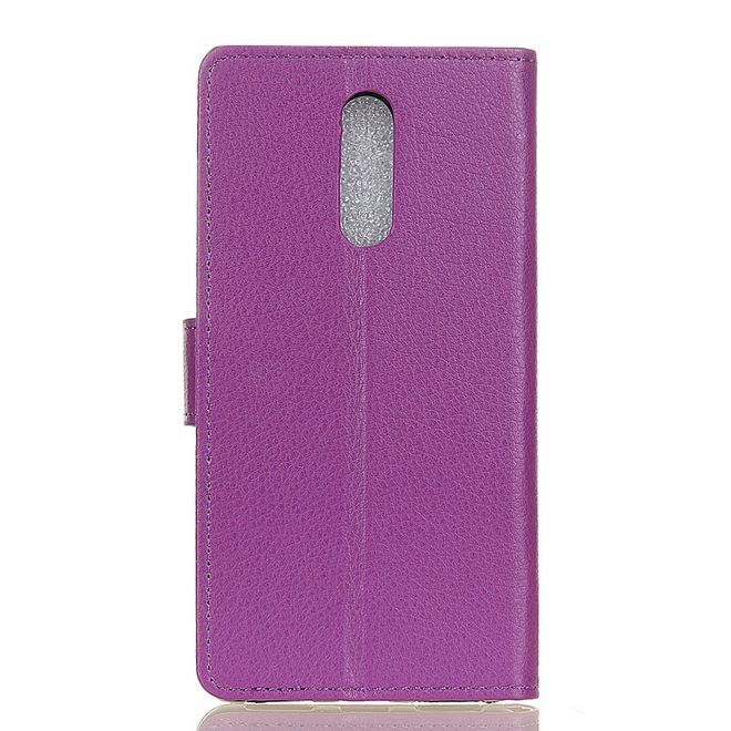 Nokia 2.4 Handy Hülle - Litchi Leder Bookcover Series - purpur