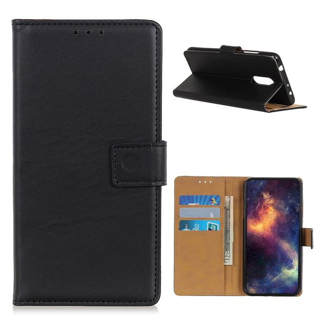 OnePlus 8T Handy Hülle - Classic II Leder Bookcover Series - schwarz