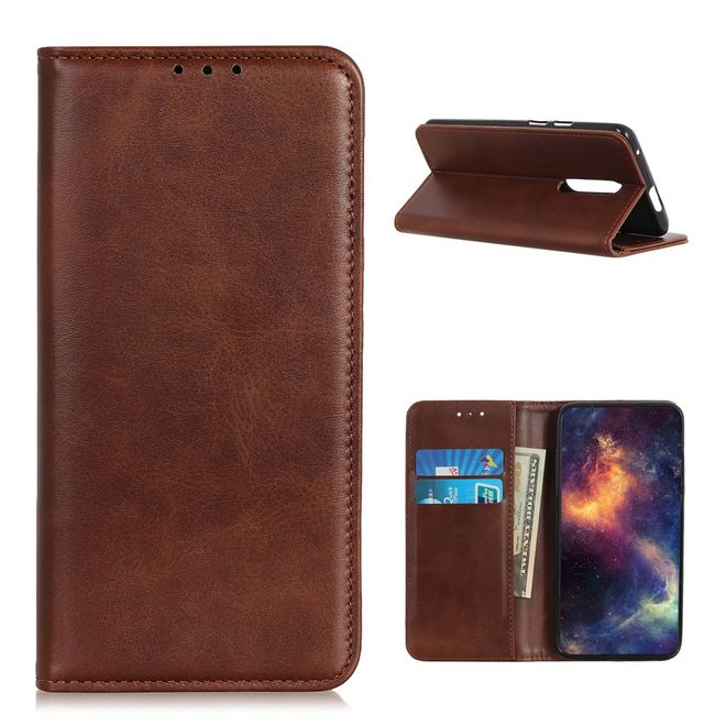 Nokia 2.4 Handy Hülle - Classic V Leder Bookcover Series - kaffeefarben