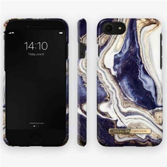 iDeal of Sweden - iPhone SE (2022) / SE (2020) / 8 / 7 / 6S / 6 Hülle - Printed Case - Golden Indigo Marble