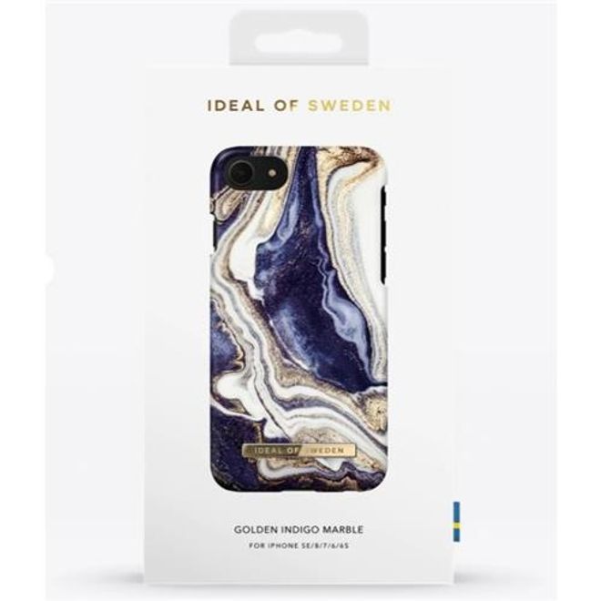 iDeal of Sweden - iPhone SE (2022) / SE (2020) / 8 / 7 / 6S / 6 Hülle - Printed Case - Golden Indigo Marble
