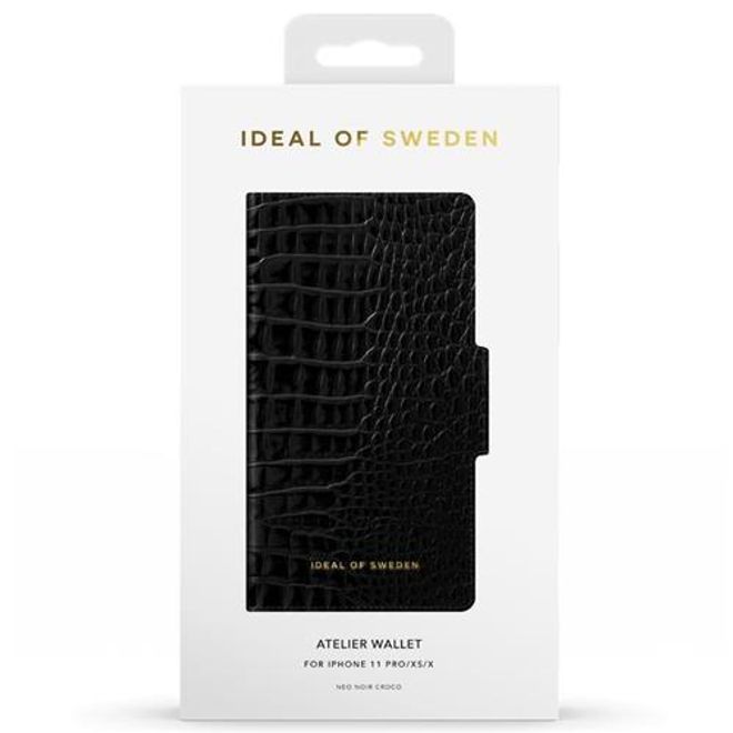 iDeal of Sweden - iPhone SE (2022) / SE (2020) / 8 / 7 / 6S / 6 Hülle, Designer Bookcover Neo Noir Croco - mehrfarbig