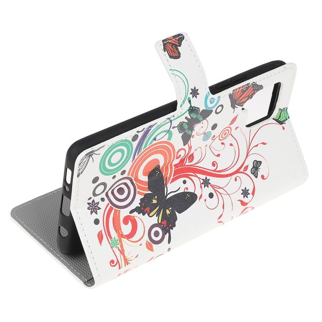 Samsung Galaxy A42 5G Handy Hülle - Leder Bookcover Image Series - Schmetterlinge und Kreise