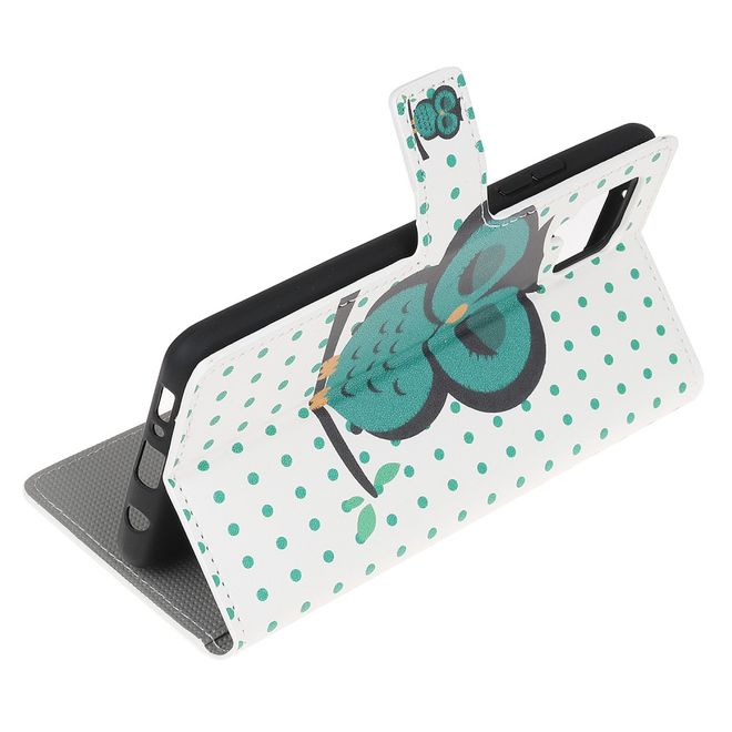 Samsung Galaxy A42 5G Handy Hülle - Leder Bookcover Image Series - grüne Eule