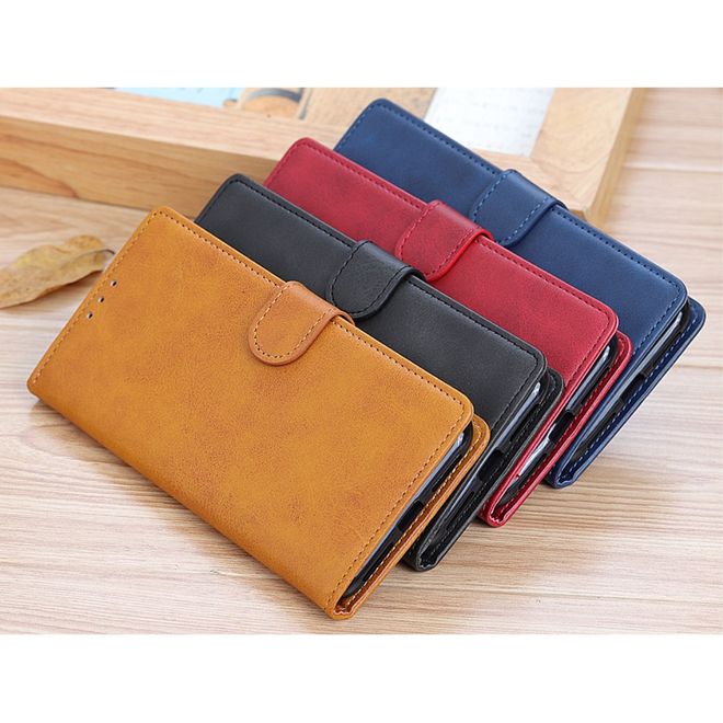 LG K22 Handy Hülle - Classic IV Leder Bookcover Series - schwarz