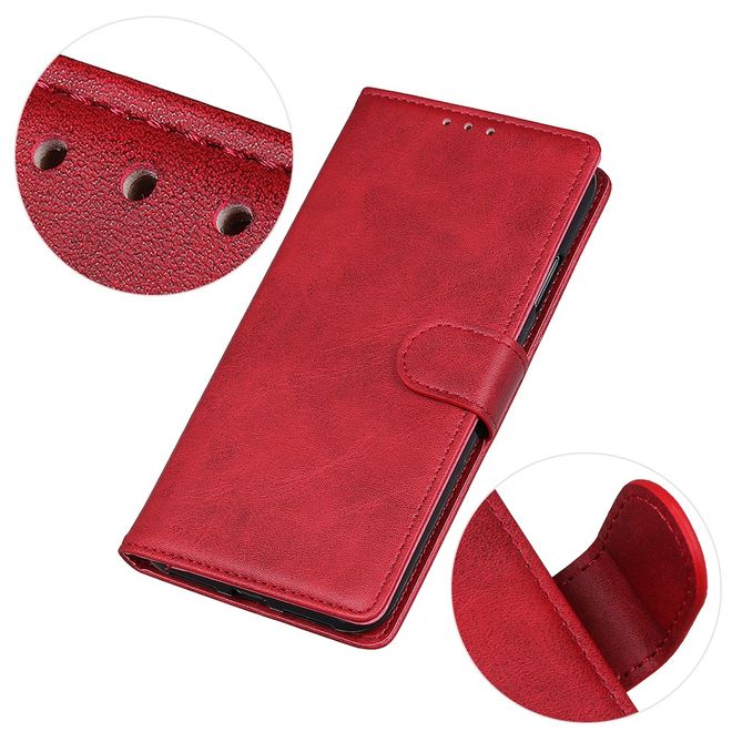 LG K22 Handy Hülle - Classic IV Leder Bookcover Series - rot