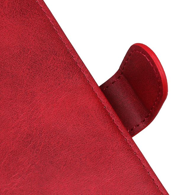 LG K22 Handy Hülle - Classic IV Leder Bookcover Series - rot