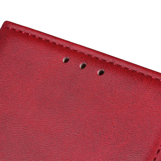 LG K22 Handy Hülle - Classic IV Leder Bookcover Series - rot