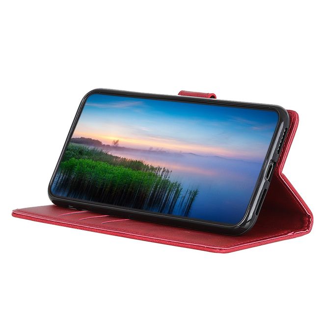 LG K22 Handy Hülle - Classic IV Leder Bookcover Series - rot