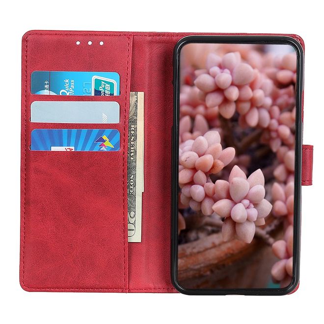 LG K22 Handy Hülle - Classic IV Leder Bookcover Series - rot