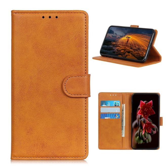 LG K22 Handy Hülle - Classic IV Leder Bookcover Series - braun