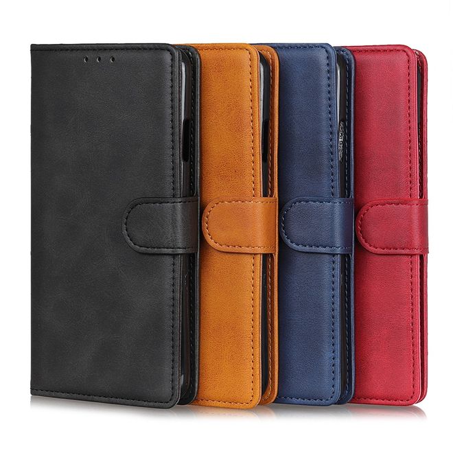 LG K22 Handy Hülle - Classic IV Leder Bookcover Series - blau