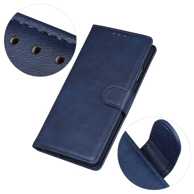 LG K22 Handy Hülle - Classic IV Leder Bookcover Series - blau