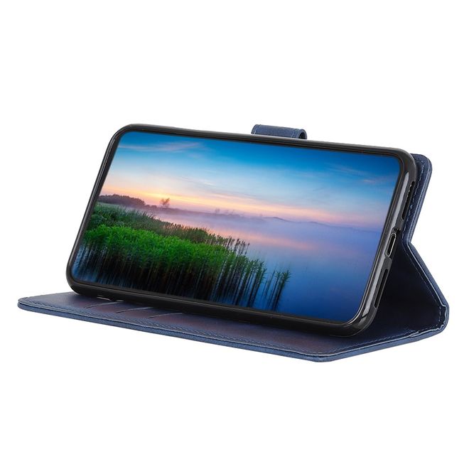 LG K22 Handy Hülle - Classic IV Leder Bookcover Series - blau
