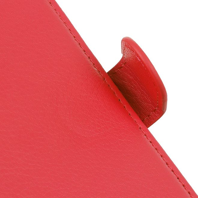 LG K22 Phone Case - Litchi Leather Bookcover Series - red