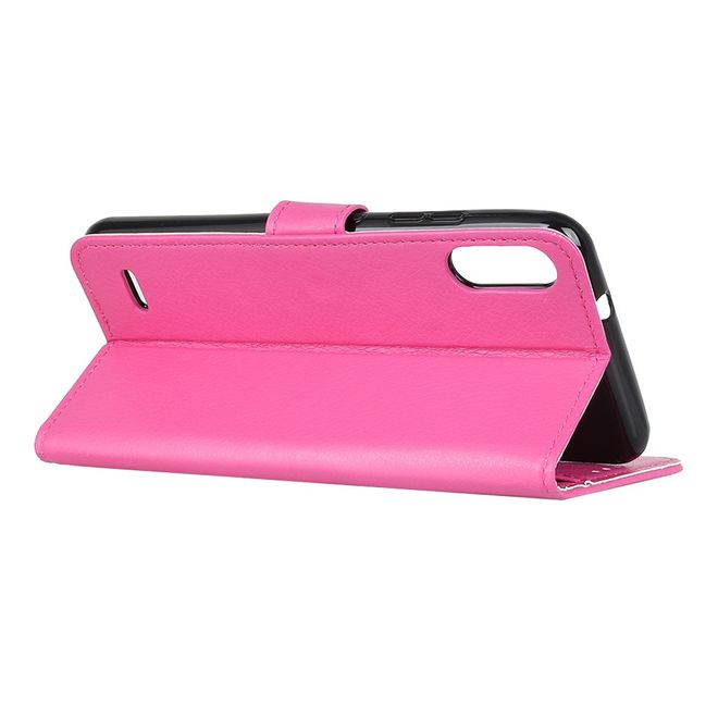 LG K22 Handy Hülle - Litchi Leder Bookcover Series - rosa