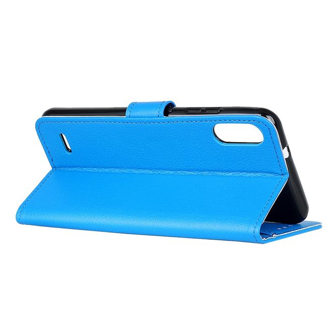 LG K22 Phone Case - Litchi Leather Bookcover Series - Blue