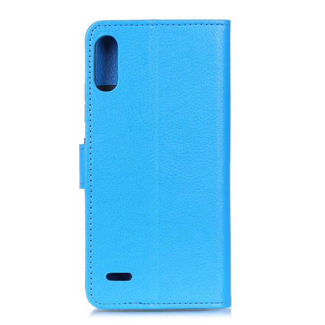 LG K22 Phone Case - Litchi Leather Bookcover Series - Blue