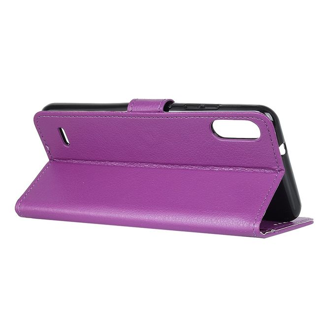 LG K22 Handy Hülle - Litchi Leder Bookcover Series - purpur