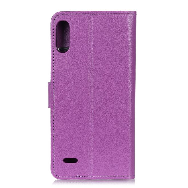 LG K22 Handy Hülle - Litchi Leder Bookcover Series - purpur