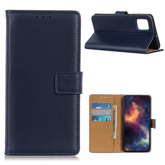 Motorola Moto G9 Plus Handy Hülle - Classic II Leder Bookcover Series - blau