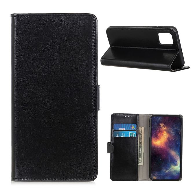 Xiaomi Mi 10T / Mi 10T Pro Handyhülle - Crazy Horse Leder Bookcover Series - schwarz