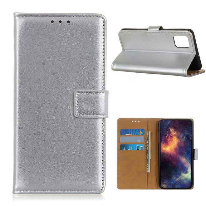 Xiaomi Mi 10T / Mi 10T Pro Handy Hülle - Classic II Leder Bookcover Series - silber