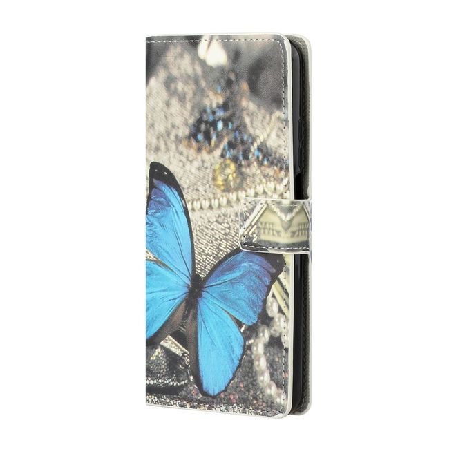 Xiaomi Mi 10T / Mi 10T Pro Handy Hülle - Leder Bookcover Image Series - blauer Schmetterling