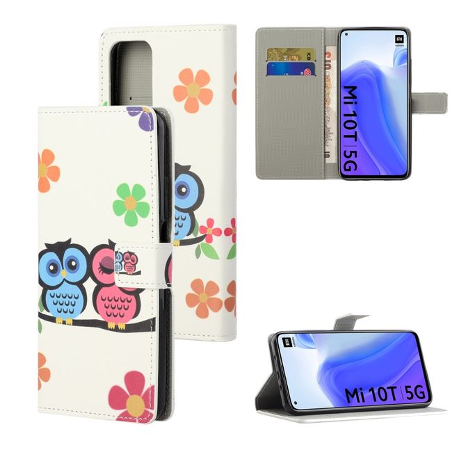Xiaomi Mi 10T / Mi 10T Pro Handy Hülle - Leder Bookcover Image Series - Eulenpaar