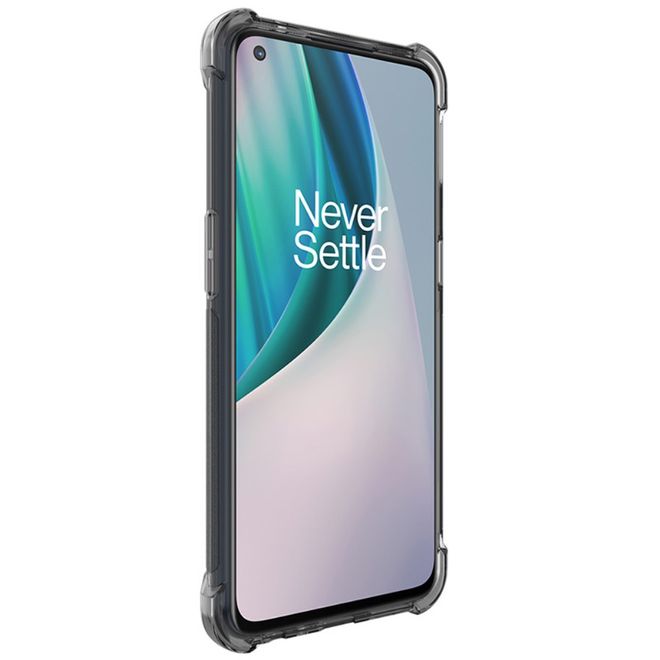 Imak - OnePlus Nord N100 Hülle - Robustes Softcase aus TPU - inkl. Schutzfolie - transparent/schwarz